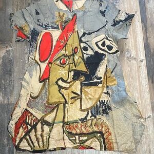 Artistic Picasso like Graphic Print Dress